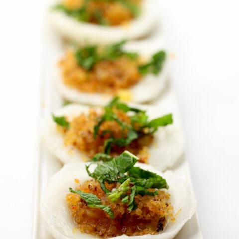 Homemade Banh Beo (Steamed Rice Cakes with Shrimp)