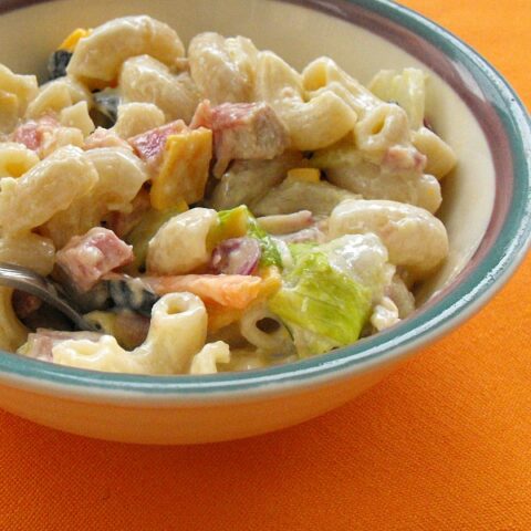 Ham Caeser Pasta Salad