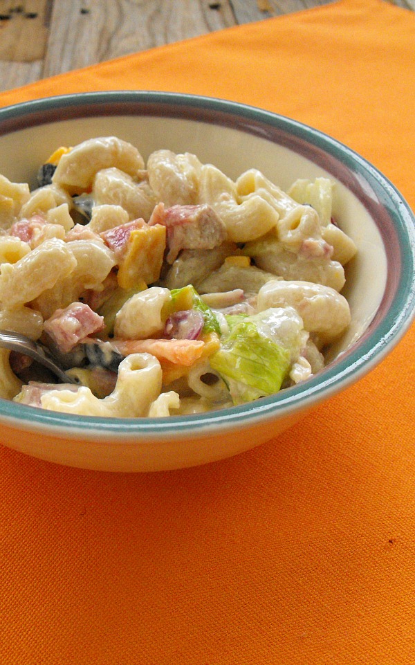 Ham Caeser Pasta Salad