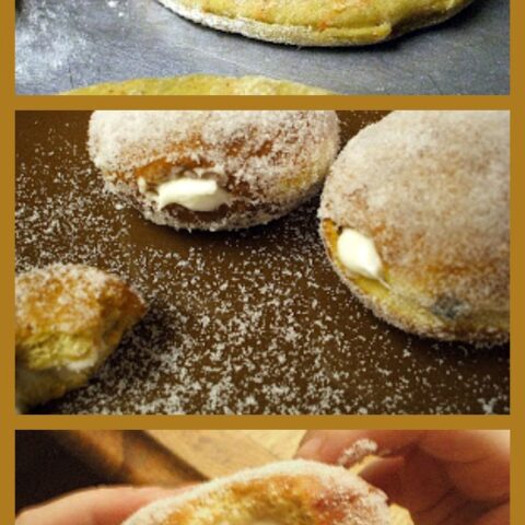 Carrot Cake Doughnuts with Cream Cheese Filling