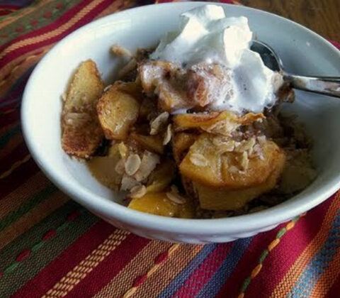 Low (almost no) Sugar Peach Crisp