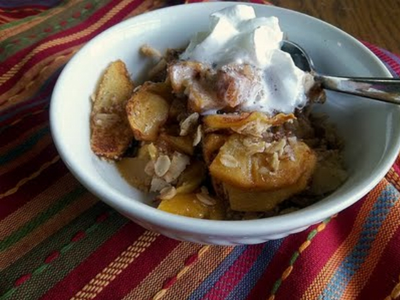 Low (almost no) Sugar Peach Crisp