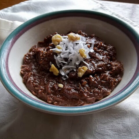 German Chocolate Breakfast Oatmeal