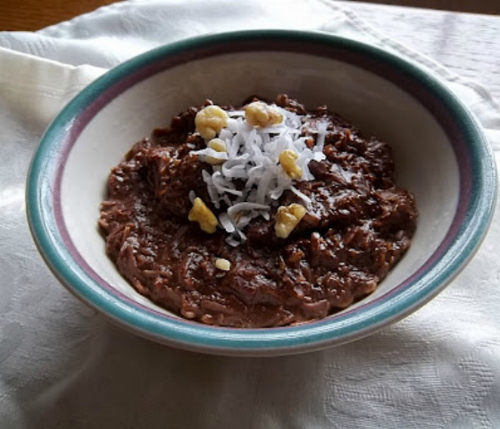 German Chocolate Breakfast Oatmeal