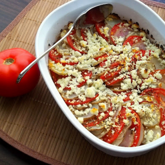 Mediterranean Potato Tomato Bake: Holiday Recipes