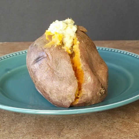 Baked Sweet Potato with Herb Butter