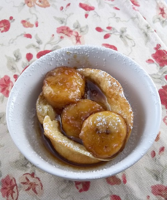 Bananas Foster in a Dutch Baby