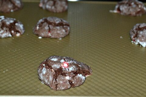 Chocolate Peppermint Crinkle Cookies