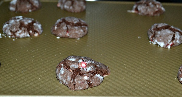 Chocolate Peppermint Crinkle Cookies