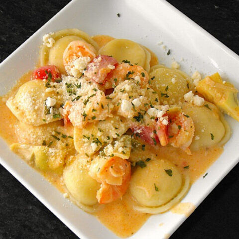 Ravioli with Shrimp and Artichokes