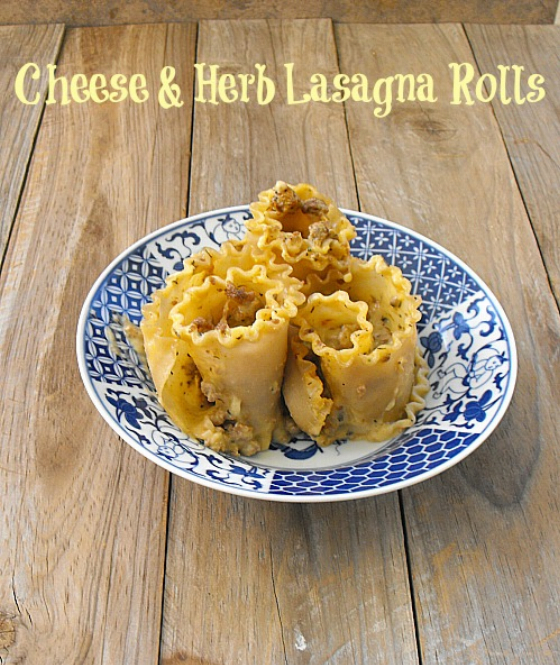 Cheese and Herb Lasagna Rolls (tomato free)