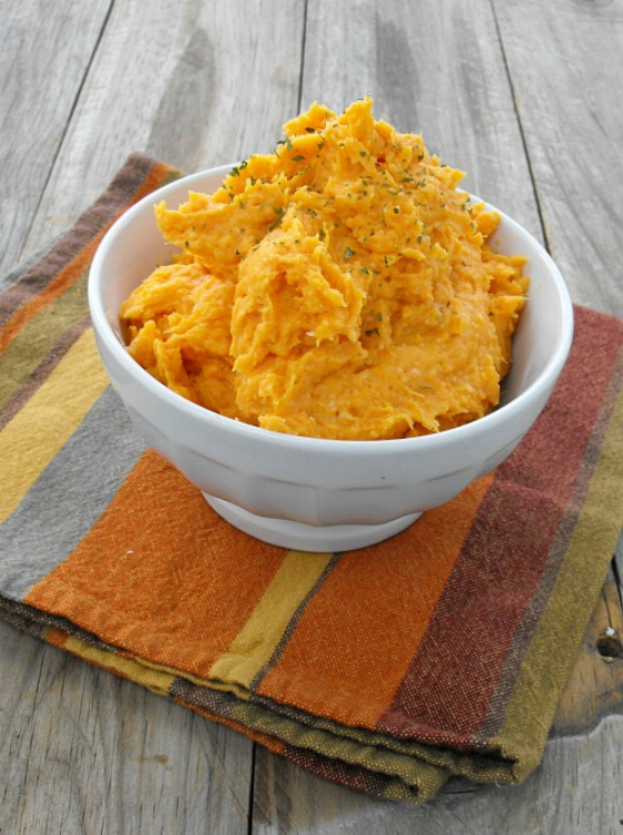 Cheddar Mashed Sweet Potatoes