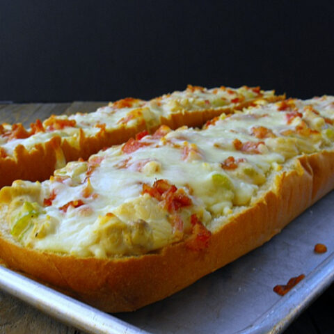 Chicken Alfredo French Bread Pizza