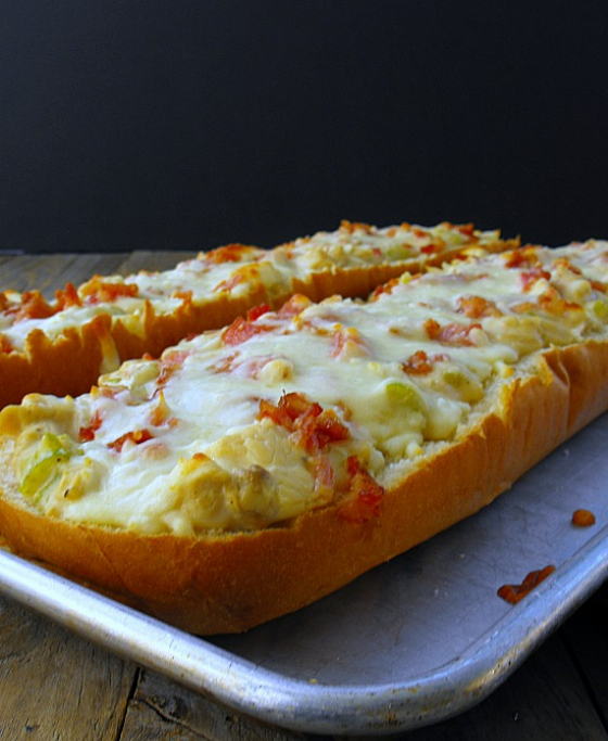 Chicken Alfredo French Bread Pizza