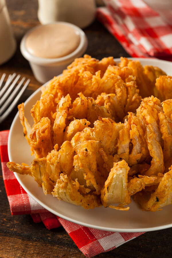 Bite-Sized Blooming Onion and Special Dipping Sauce