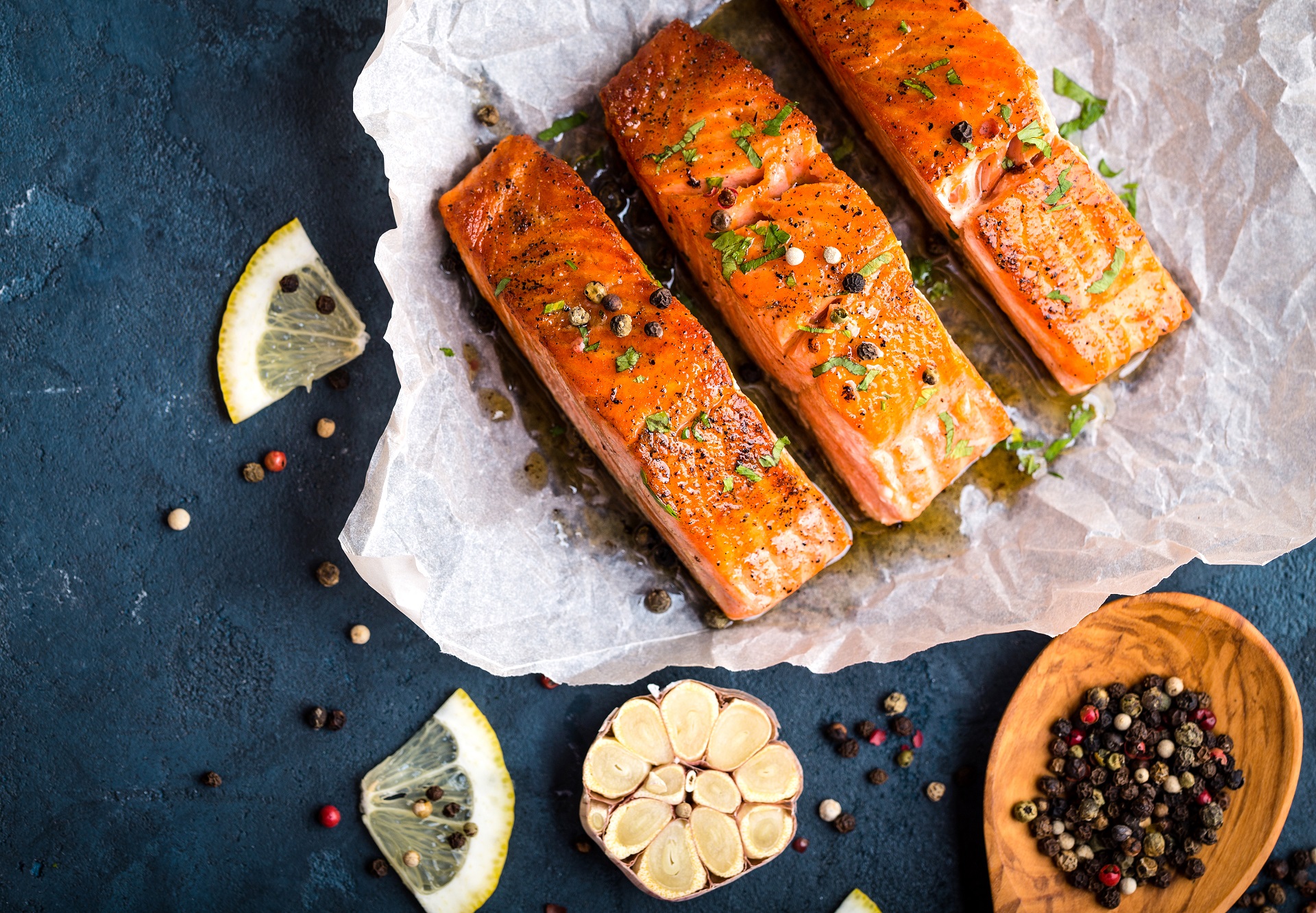 Salmon with Honey Garlic