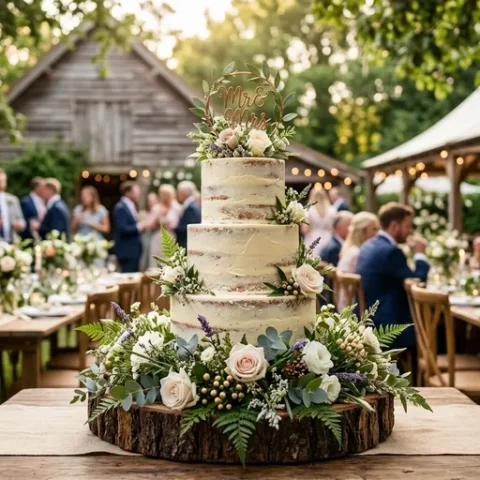 Image of 24 Rustic Wedding Cakes to Complement Your Theme