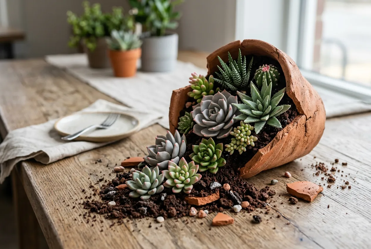 Broken Pot Succulent Cake