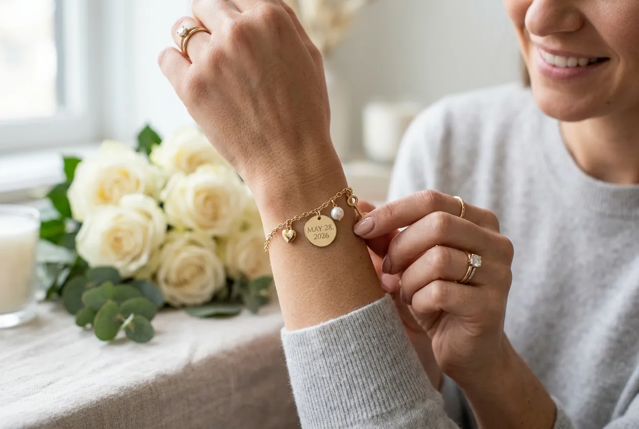 Charm Bracelets with Wedding Date