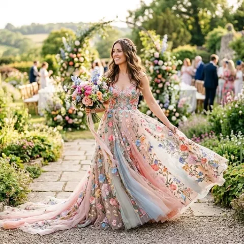 Colorful Wedding Dresses for Brides Who Don't Like White
