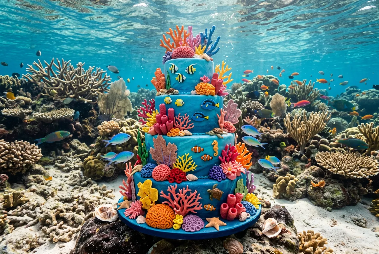 Coral Reef Underwater Cake