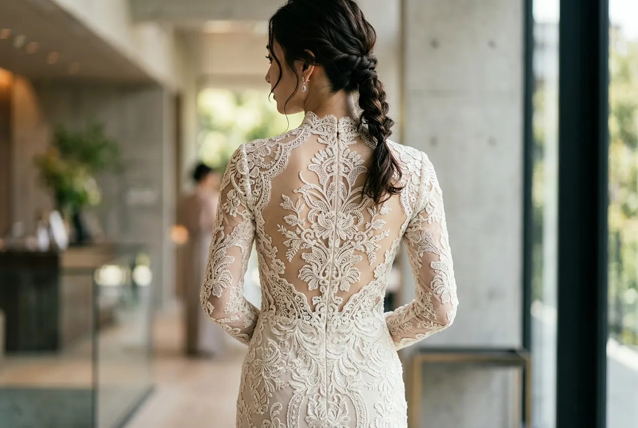 Covered Back with Intricate Lacework