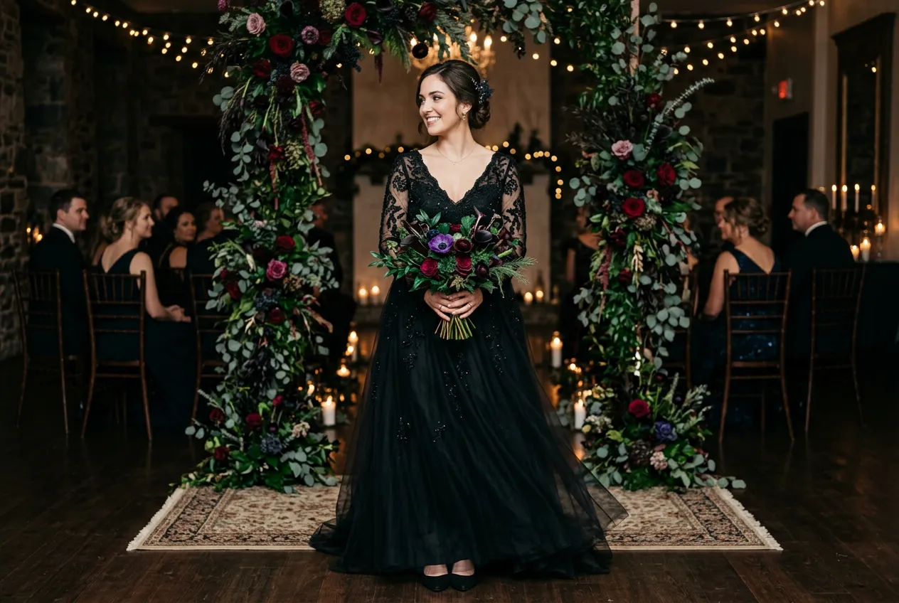 Dramatic Black and Deep Jewel Tones