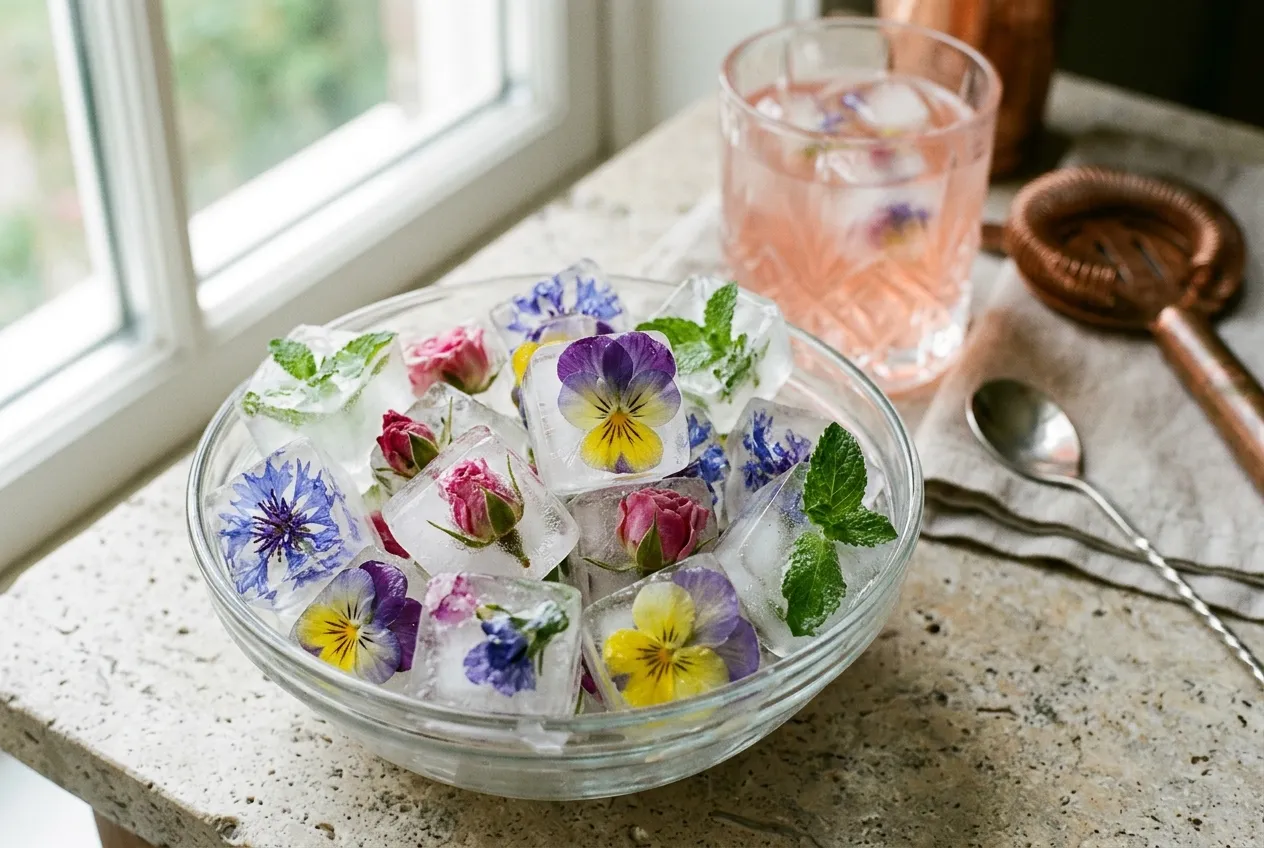 Edible Flower Ice Cubes