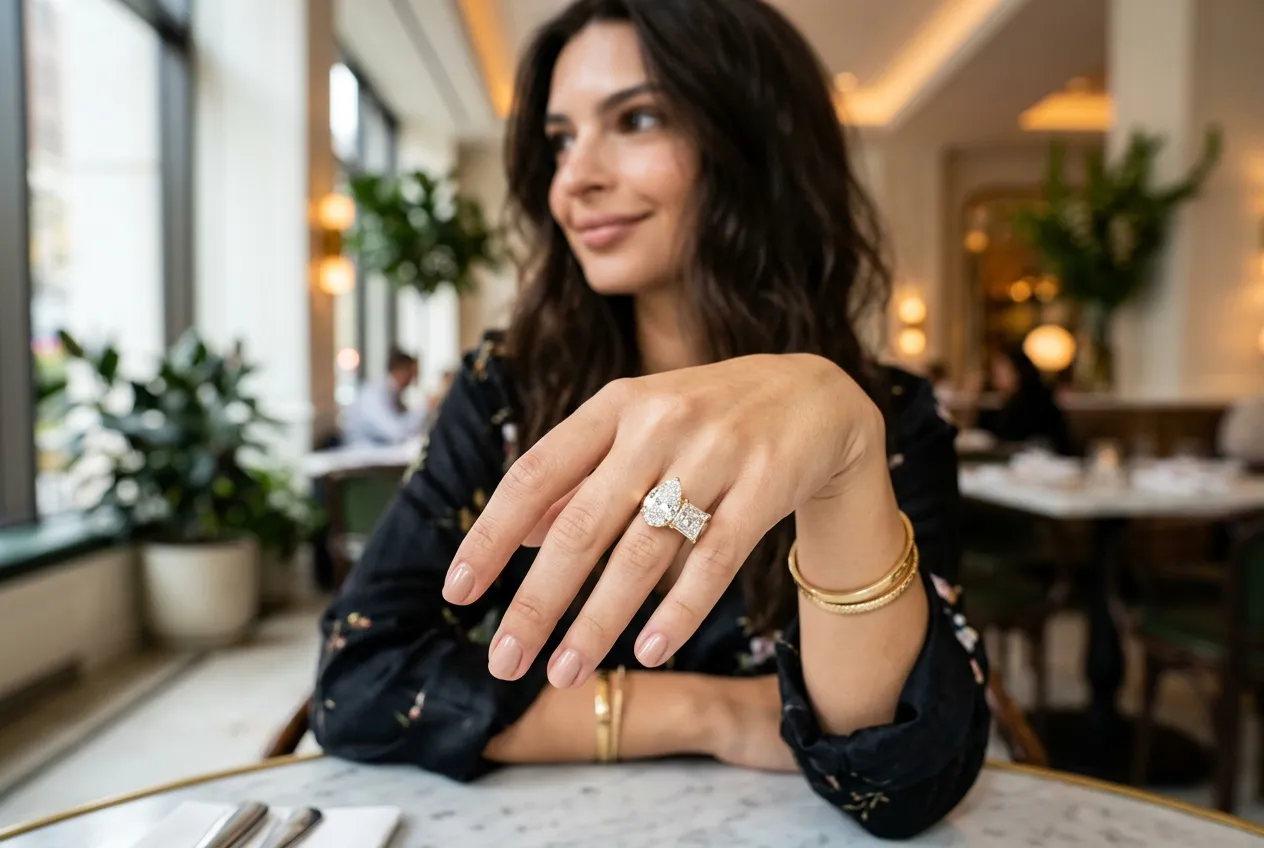 Emily Ratajkowski's Two-Stone Ring