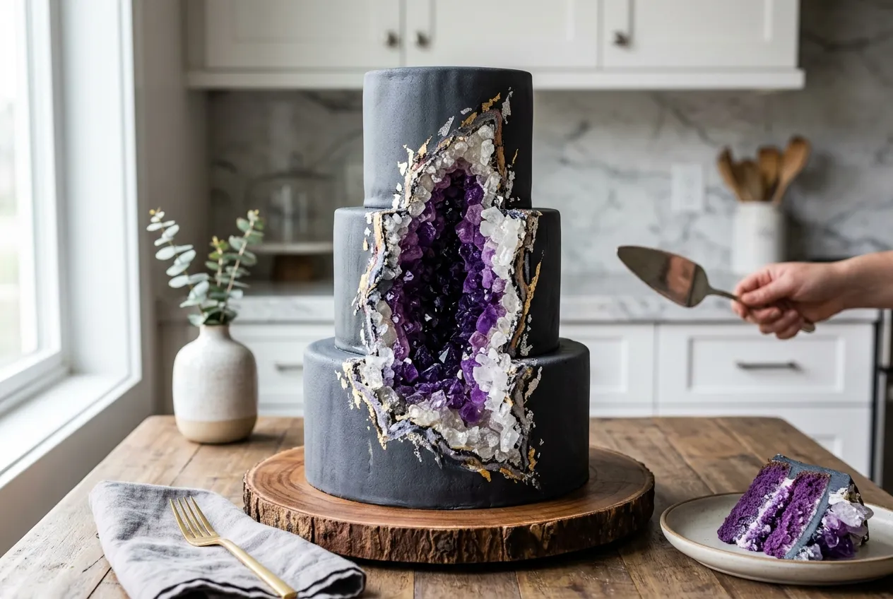 Geode Crystal Cave Cake