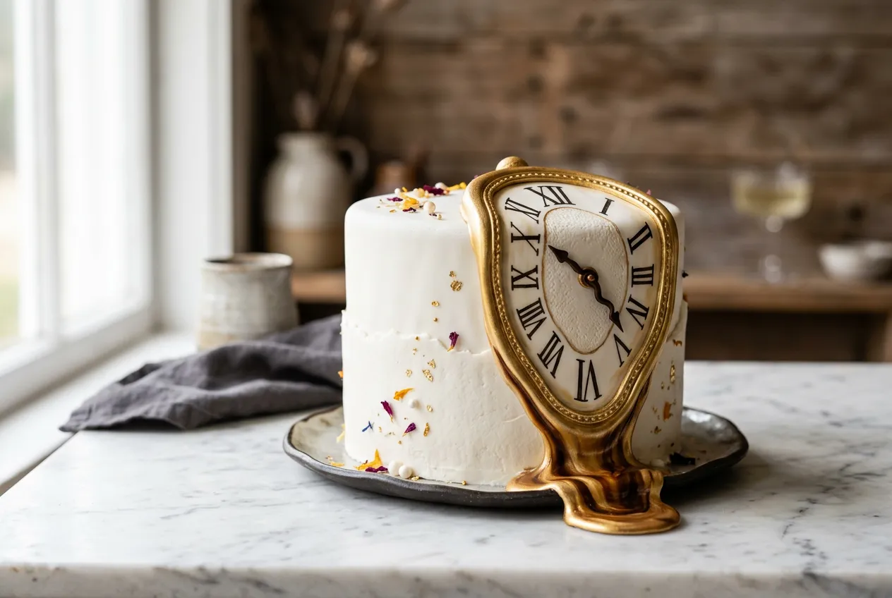 Melting Clock Cake