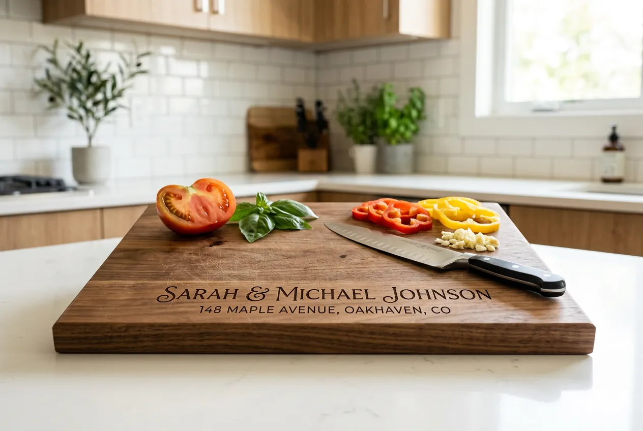 Personalized Cutting Board with Their New Address
