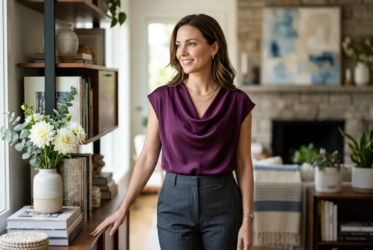 Plum Purple Cowl Neck