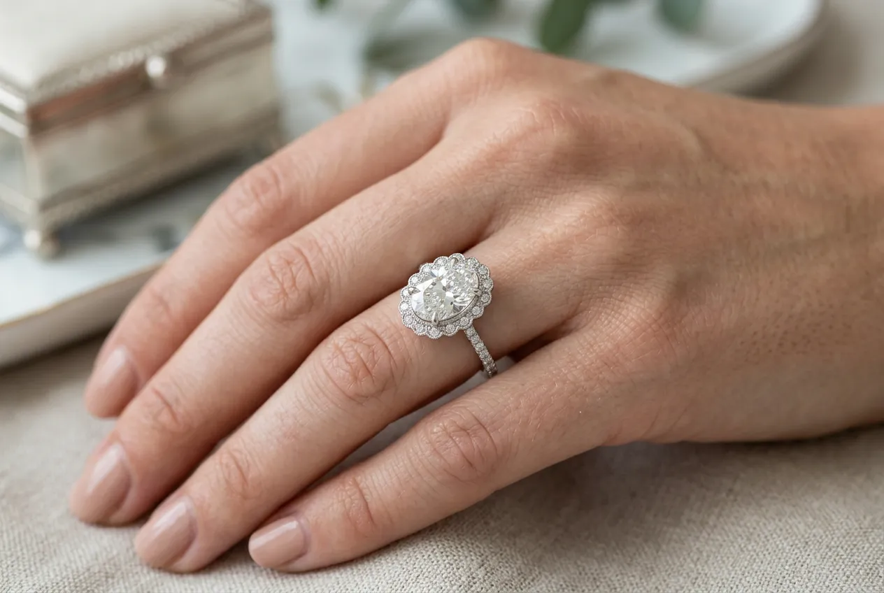 Scalloped Halo Oval