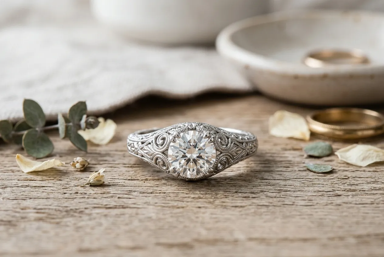 Vintage Filigree Solitaire