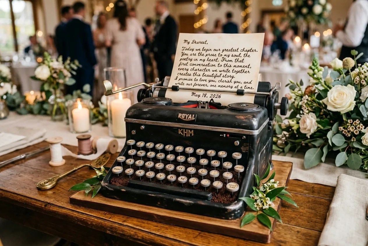 Vintage Typewriter Cake
