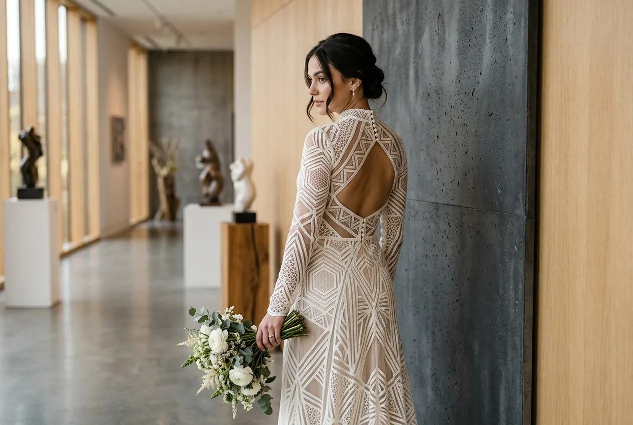 Edgy Geometric Lace Design