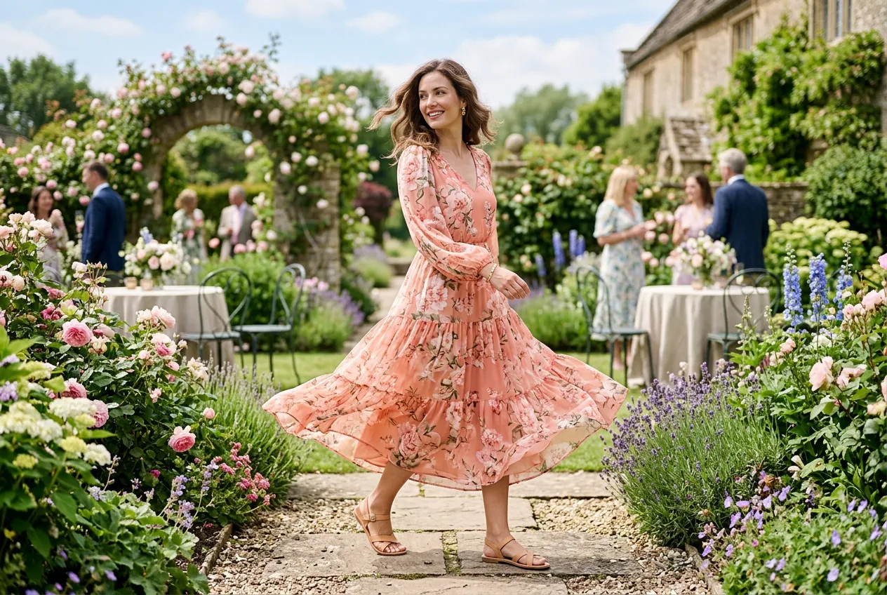 Flowing Chiffon Garden Party Dress