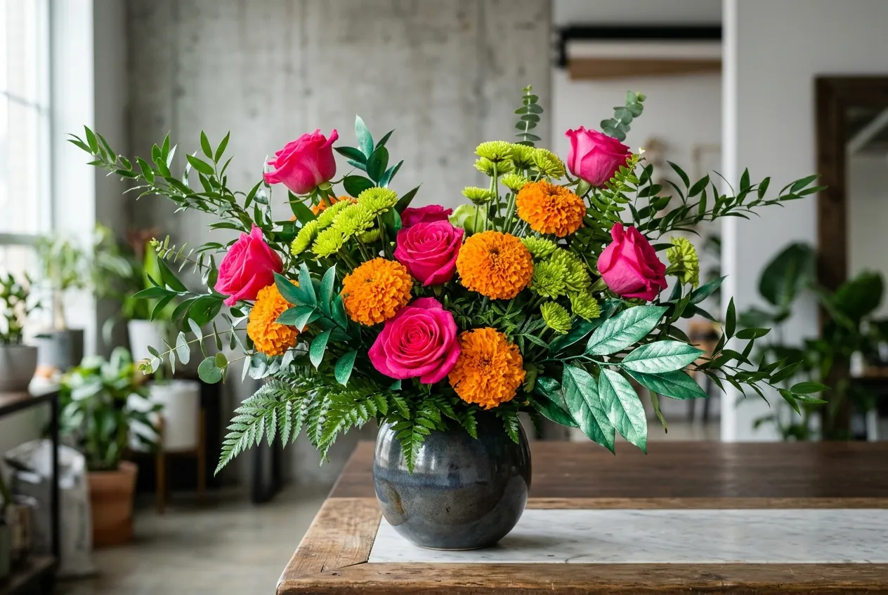 Neon Florals and Greenery