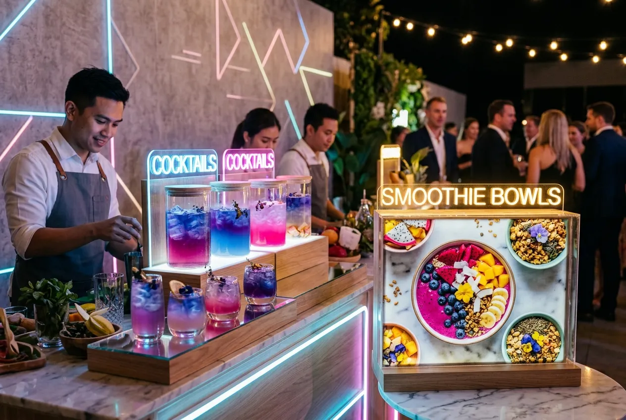 Neon Food and Drink Stations