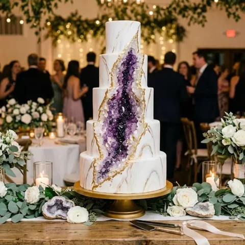 Image of 22 Geode Wedding Cakes That Will Blow Your Mind