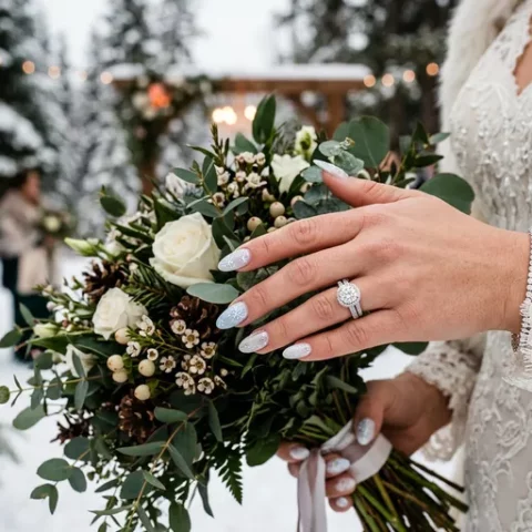 Image of 23 Winter Wedding Nail Art Designs for Your Special Day