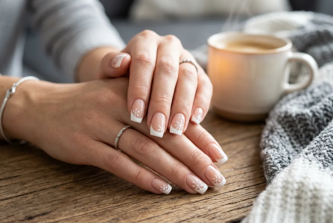 Classic Snowflake French Tips