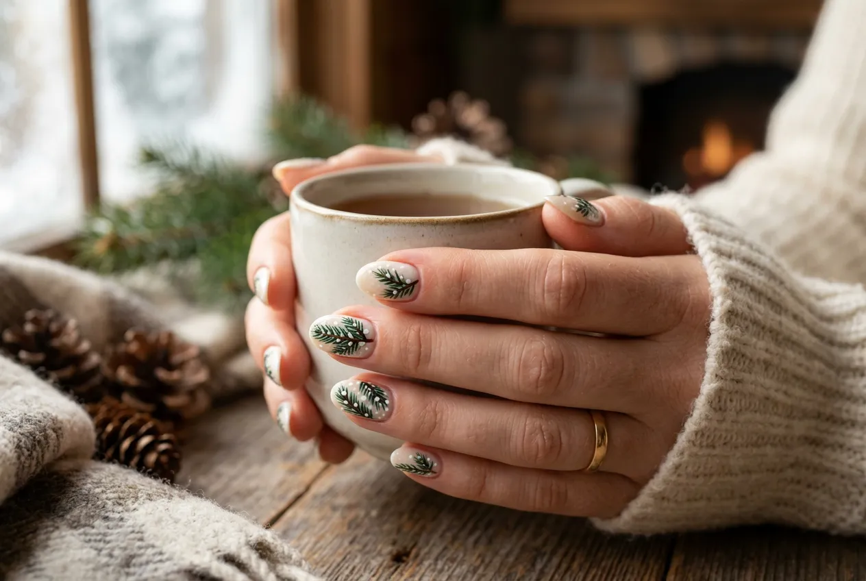 Pine Branch Nail Art