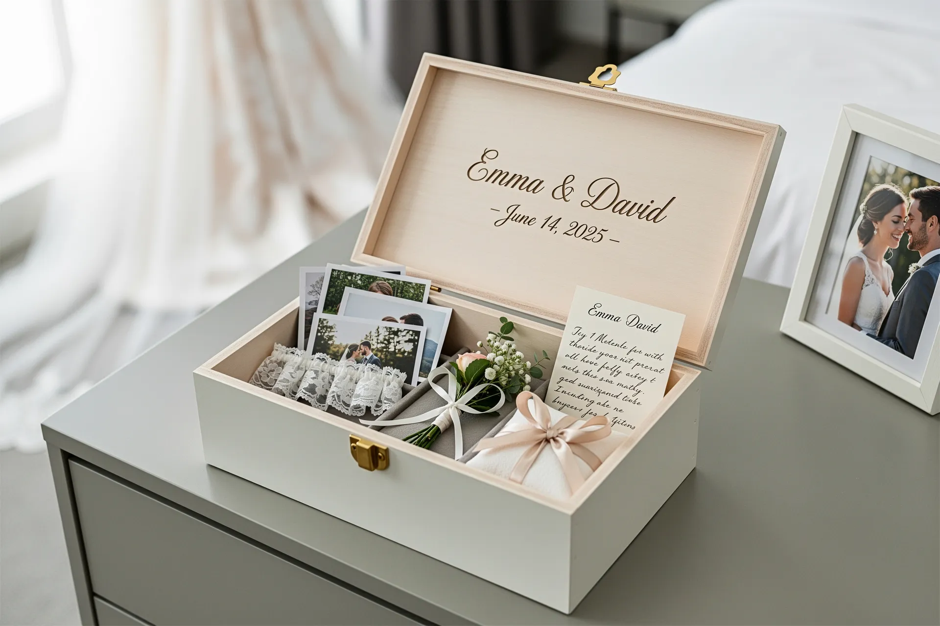Consider a personalized keepsake box