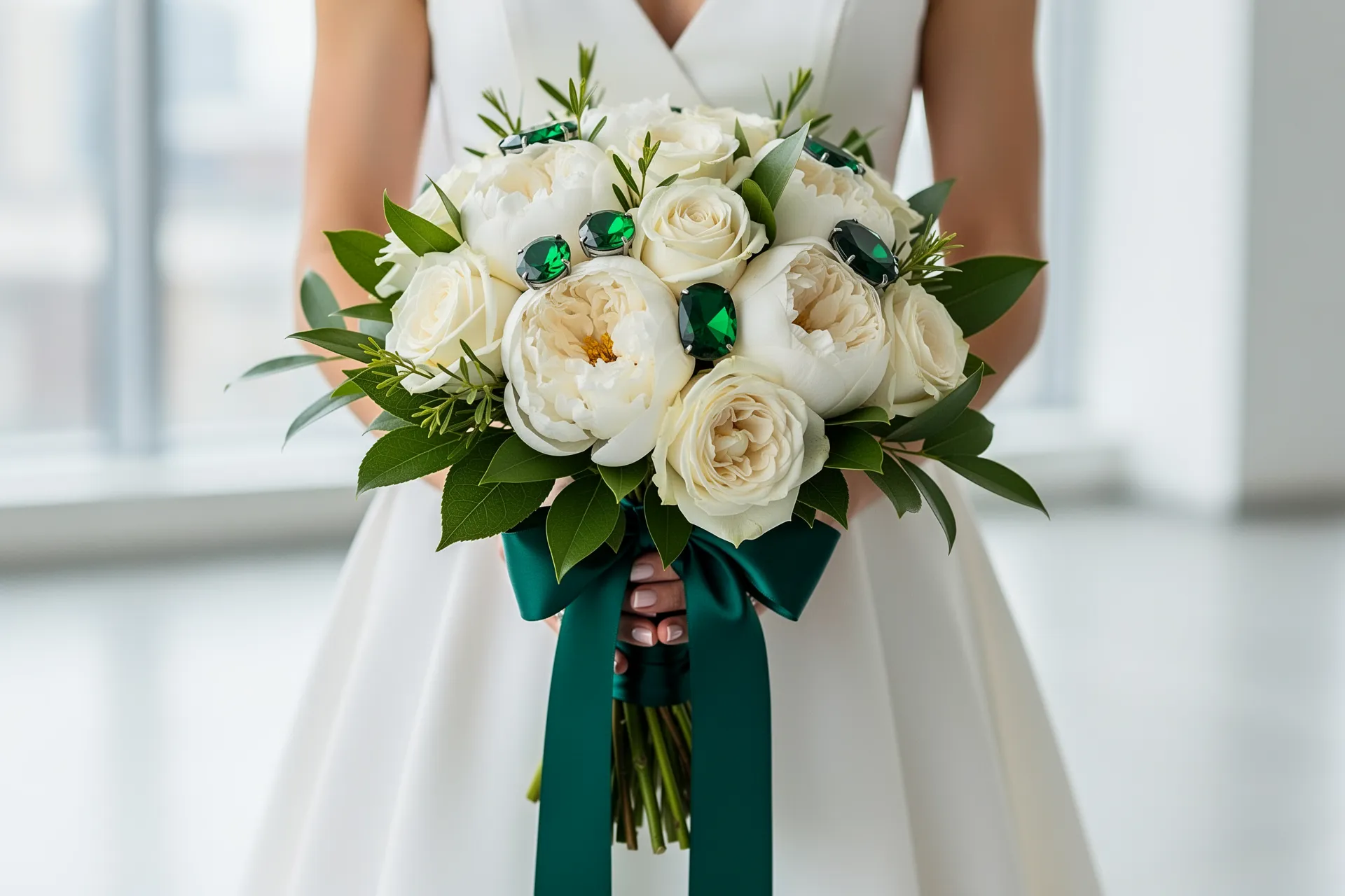 Add emerald touches to your bouquet