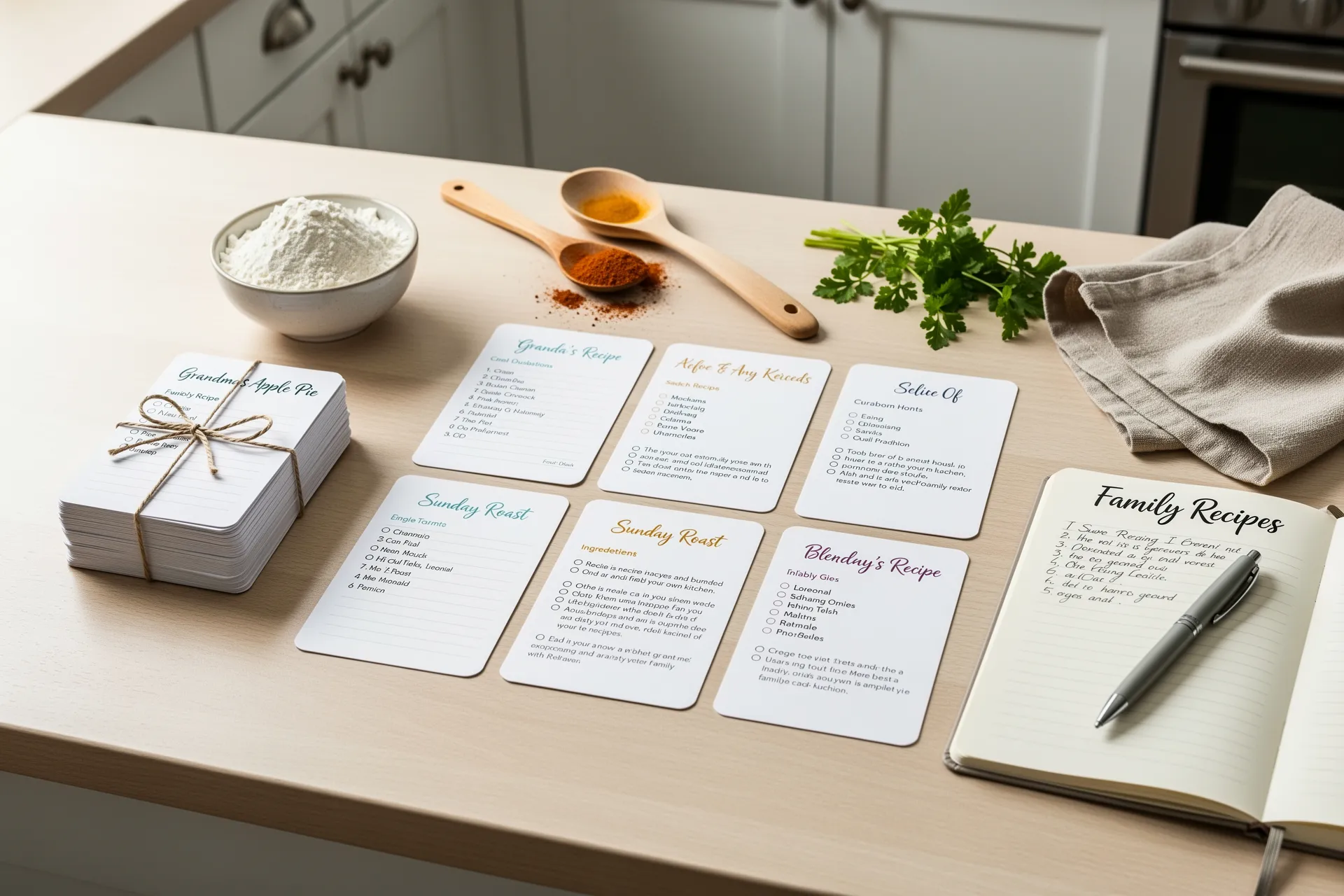 Custom recipe cards from your kitchen