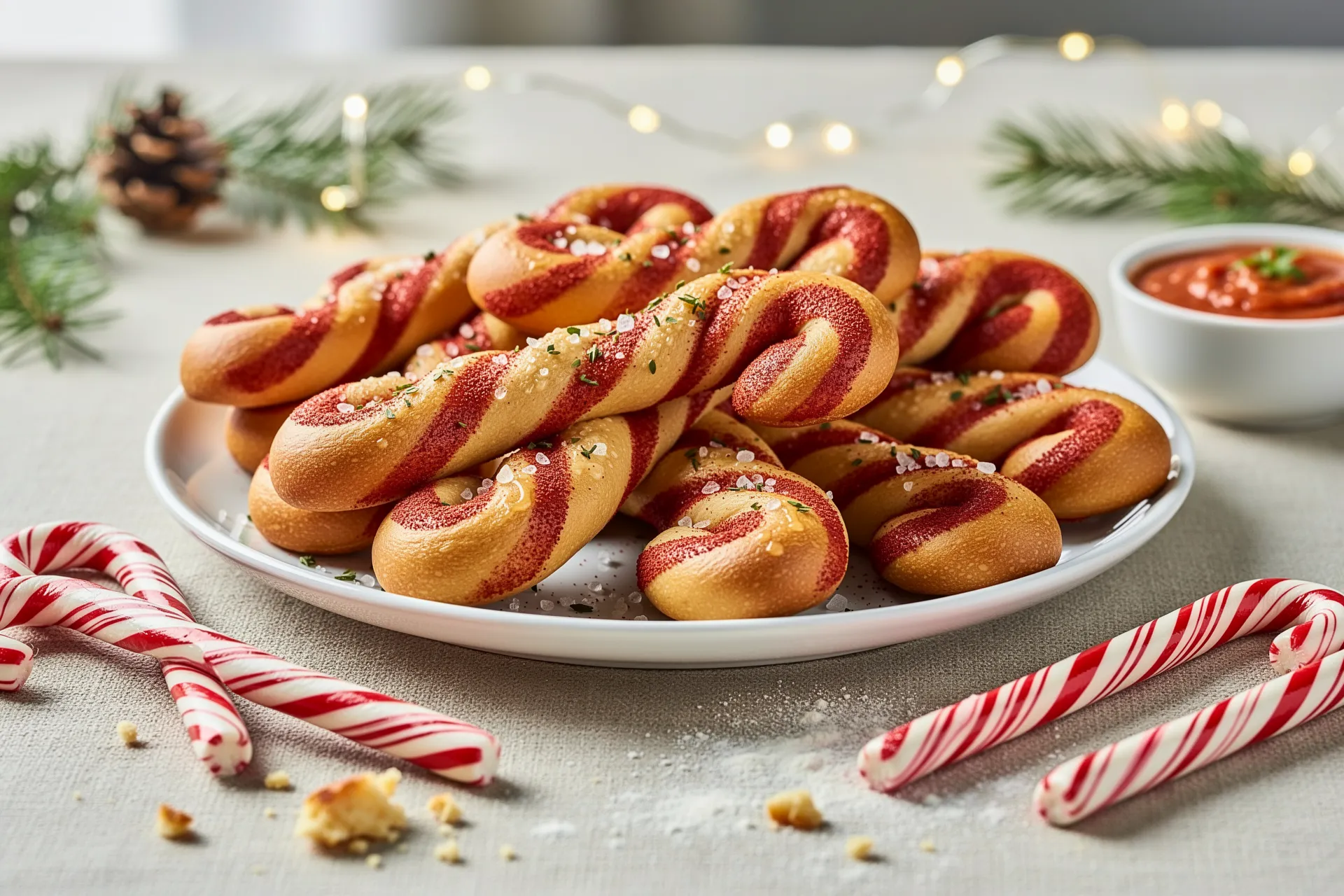 Candy Cane Breadsticks