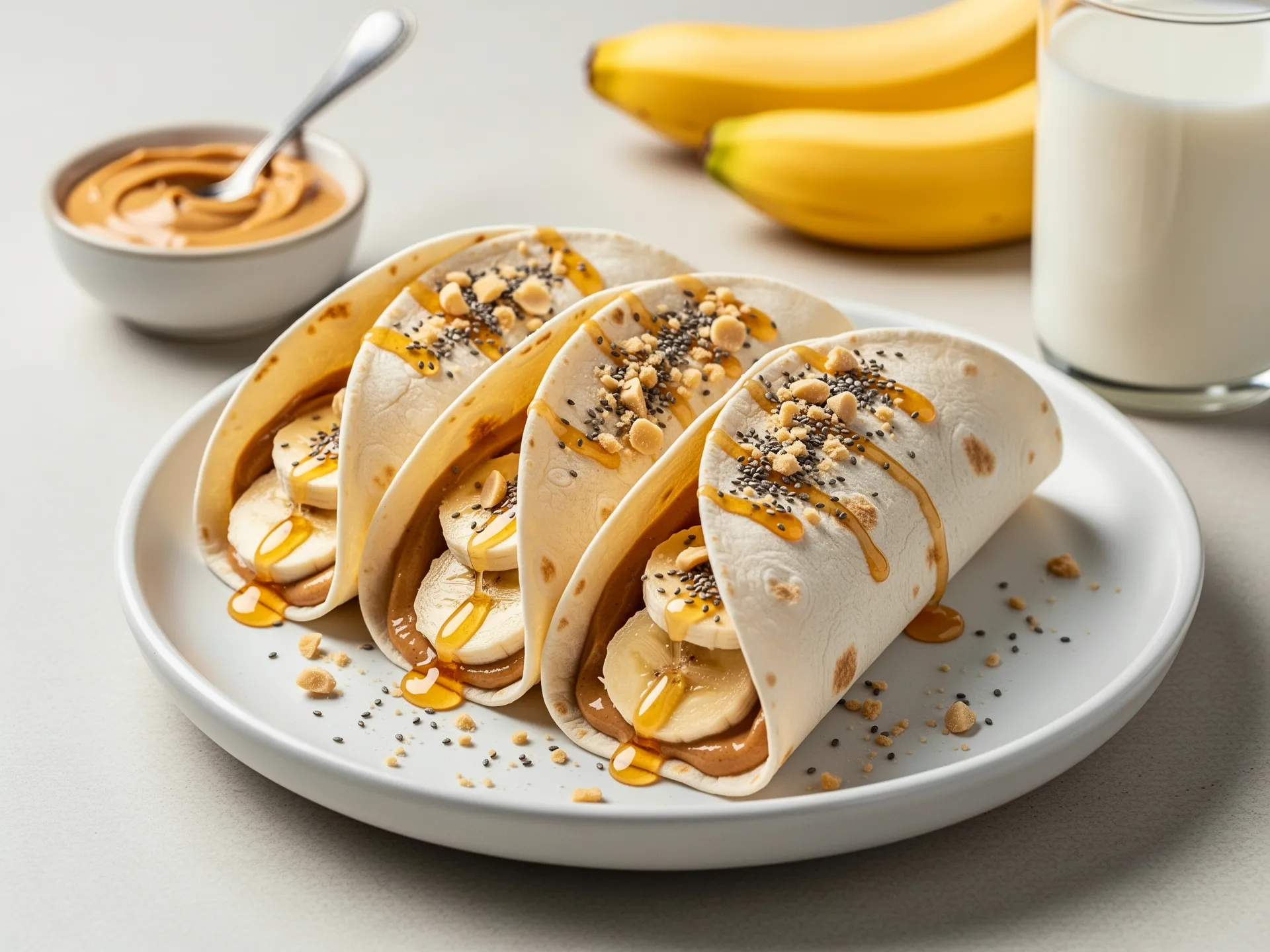 Banana Peanut Butter Tacos