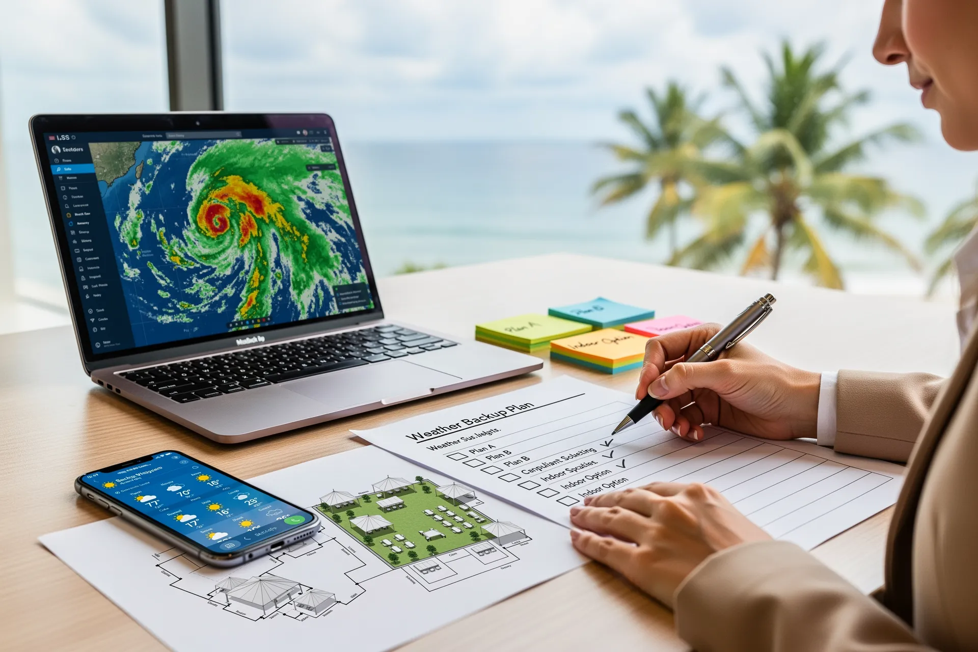Create a backup plan for weather issues
